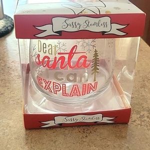 Sassy Stemless Christmas Wine Glass